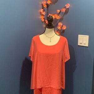 Dana Buchman Coral 2 layer Blouse
